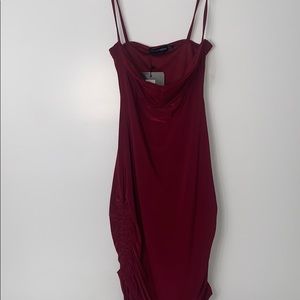 Ruched Detail Bodycon Strappy Dress // Burgundy